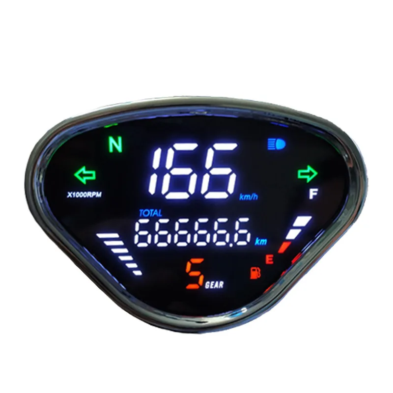 Motorcycle Tachometer Odometer LCD Display Digital Tachometer Waterproof LCD Gauge Assembly for HONDA DAX CT150