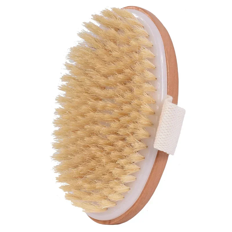 2 In 1 Dry Skin Body Brush Natural Bristle Dead Skin Remover Anti Cellulite Exfoliates Blood Circulation Health Massage Tools