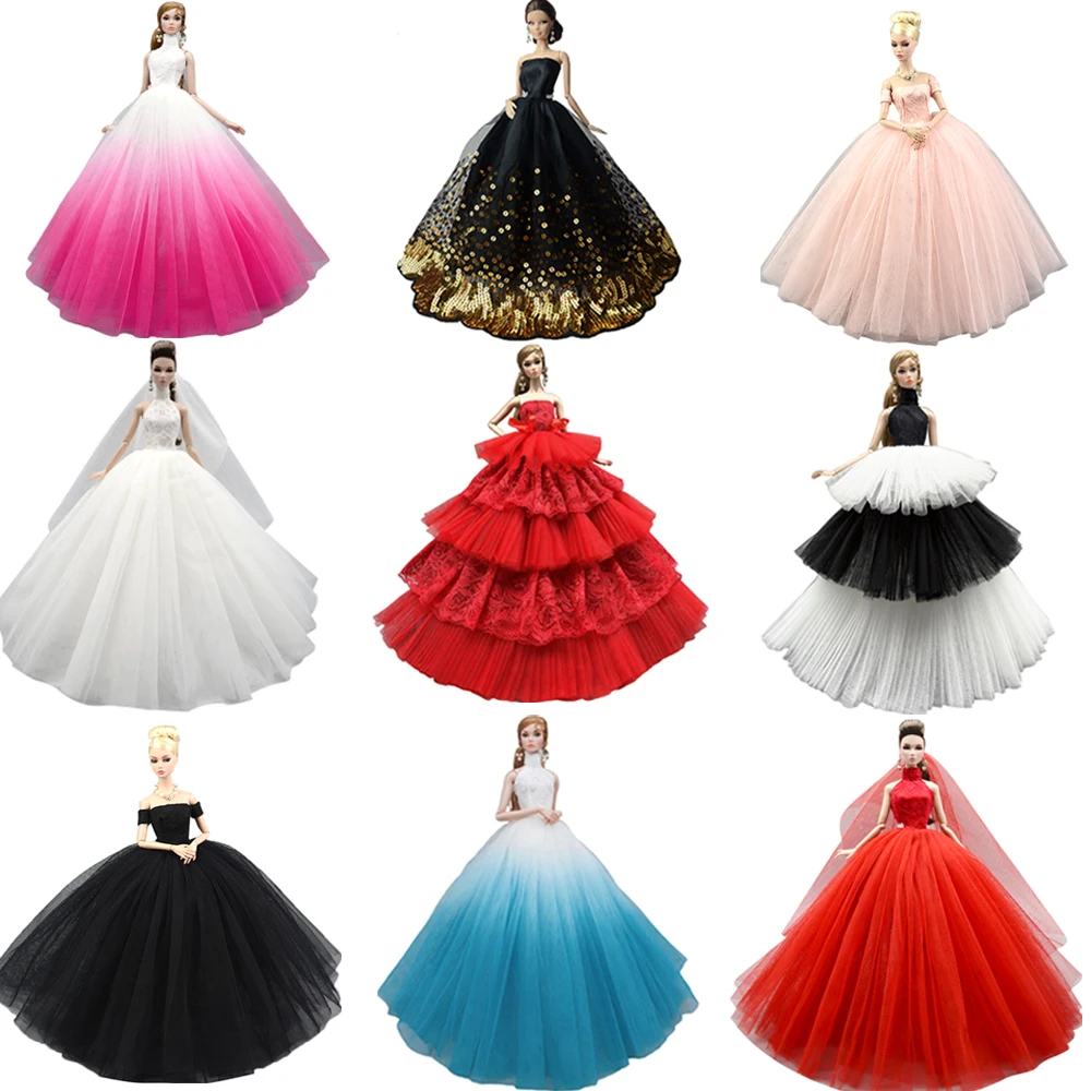 Hot sale 1 Pcs Wedding Dress For 1/6 Doll Clothes Doll Toys  Princess Doll Evening Dresses Clothes For 1/6  Doll Accessories JJ