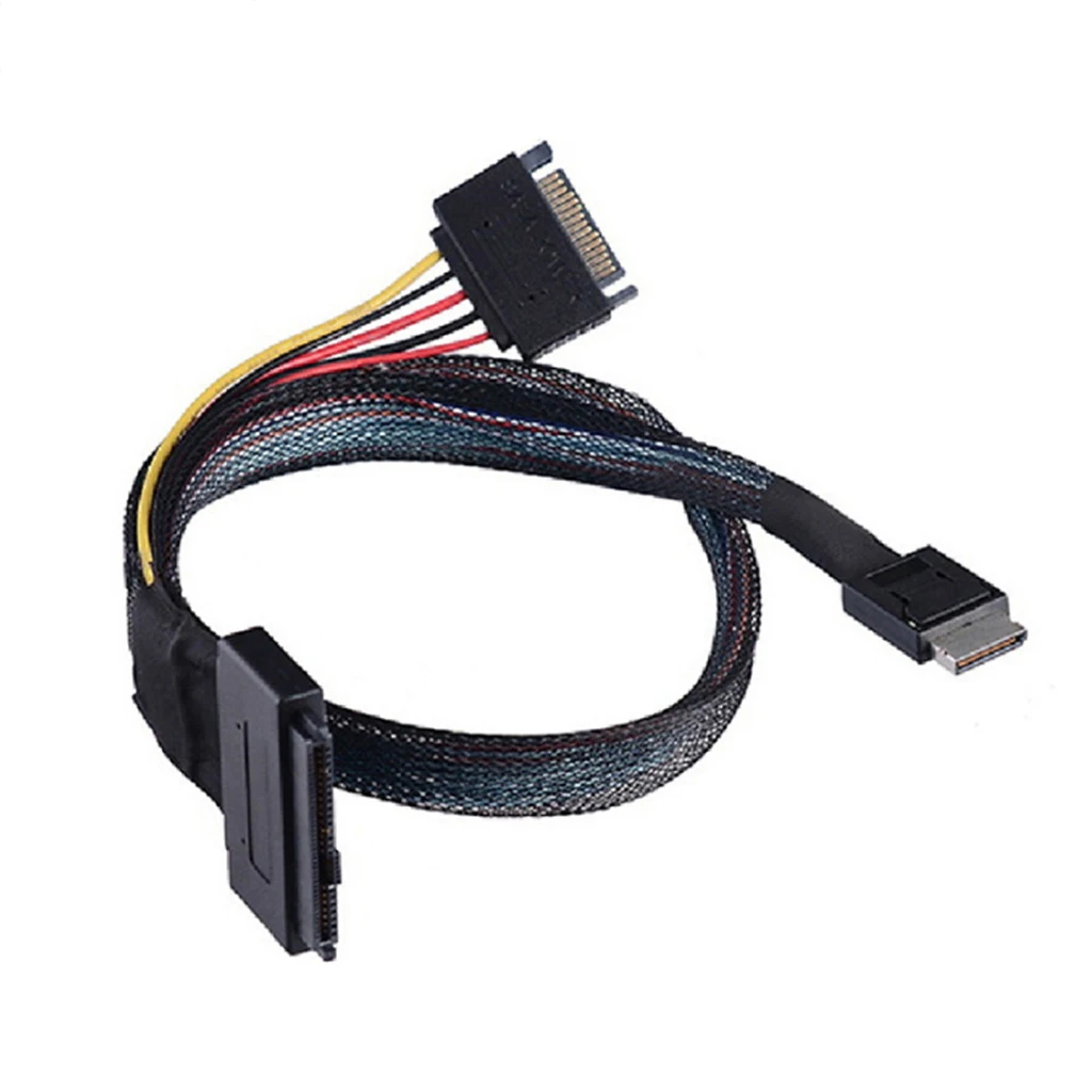 PCIE for Oculink SFF 8611 4I to U.2 SAS SFF 8639 High-speed Cable with SATA 15P Power Server Cable