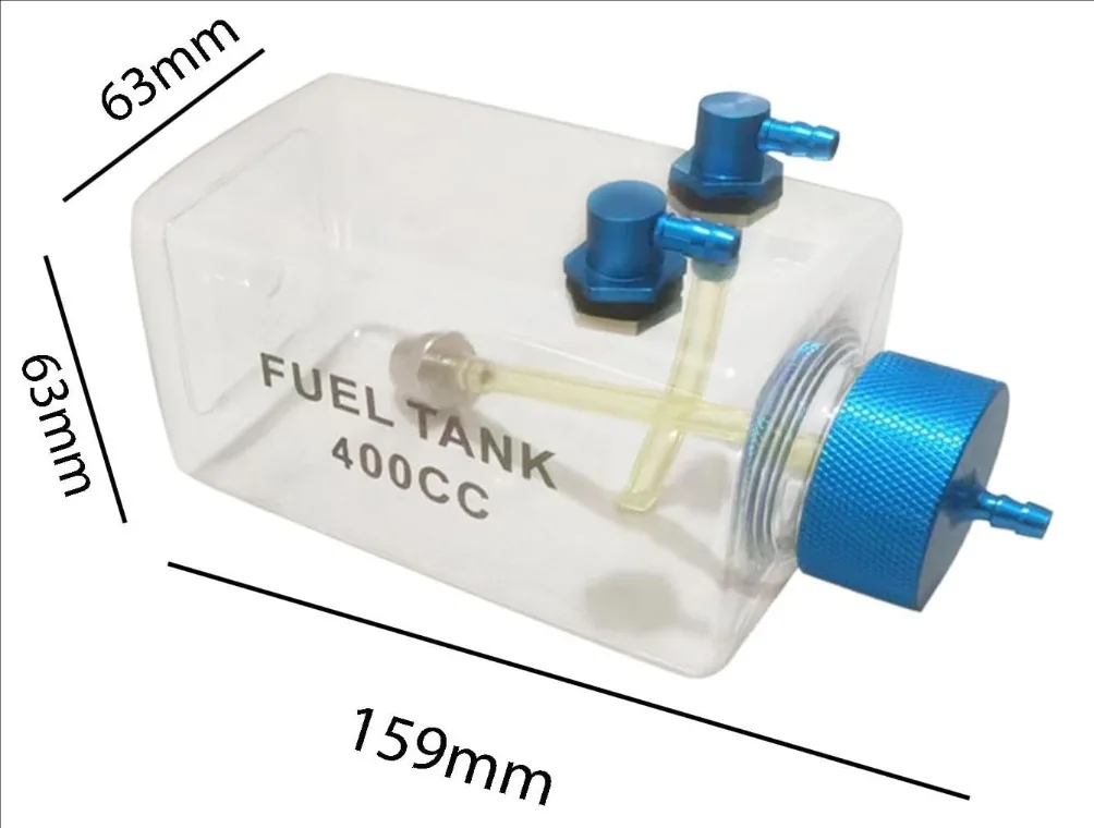 300-1600CC More transparent Plastic RC Fuel Tank with CNC Alu Cover For Nitro and Gasoline Plane RC Model Planes Airplanes Parts