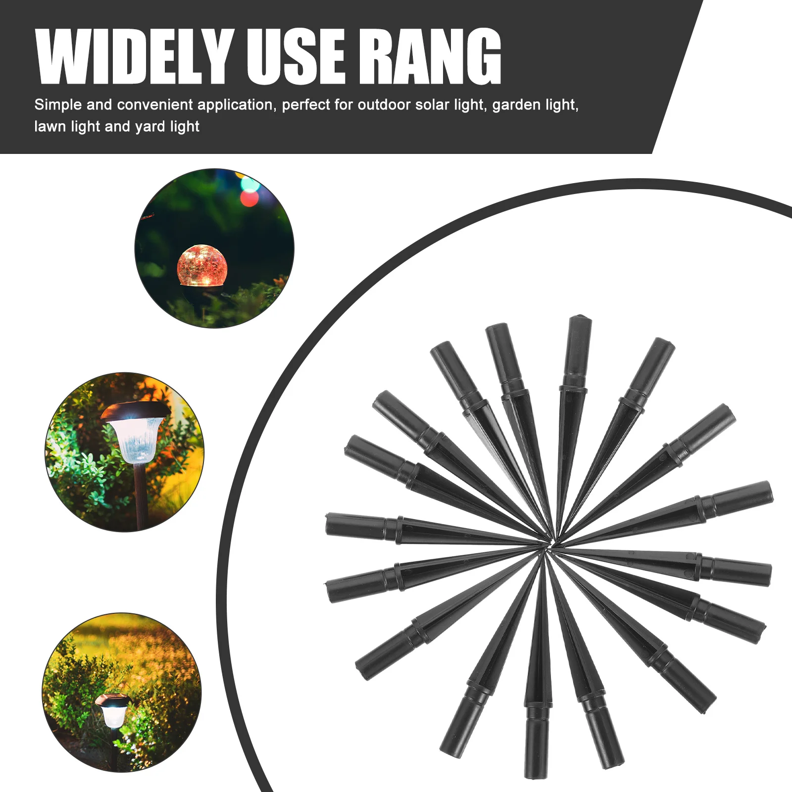 

20 Pcs Garden and Lawn Lamp Stakes Ground Spikes for Solar Lights Outdoor Easy Install Durable Sticks