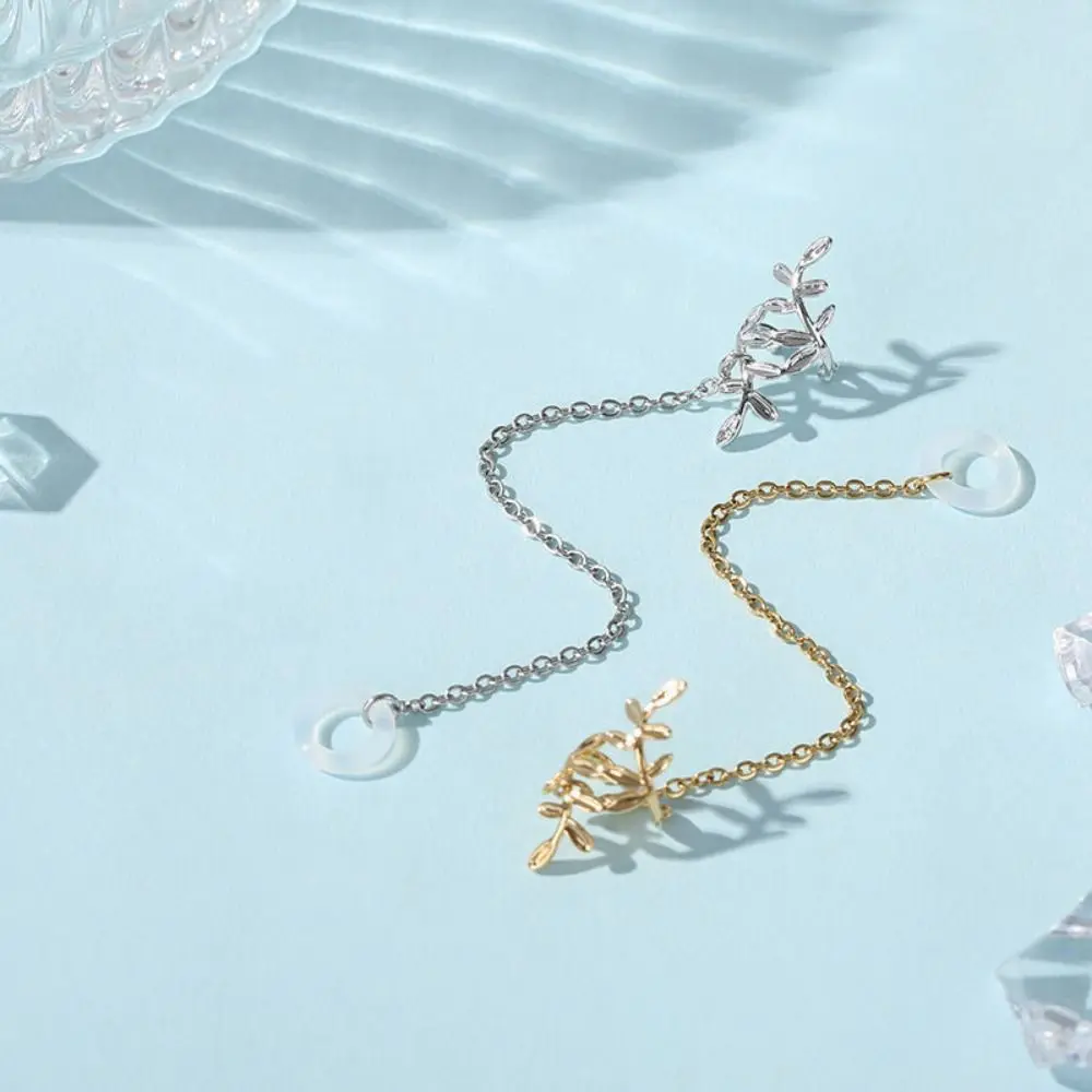 2pcs/pair Leaf Anti-Lost Earphone Clip Hollow Out Ear Clip Bluetooth Earphones Anti-lost Clip Jewelry Ear Decor