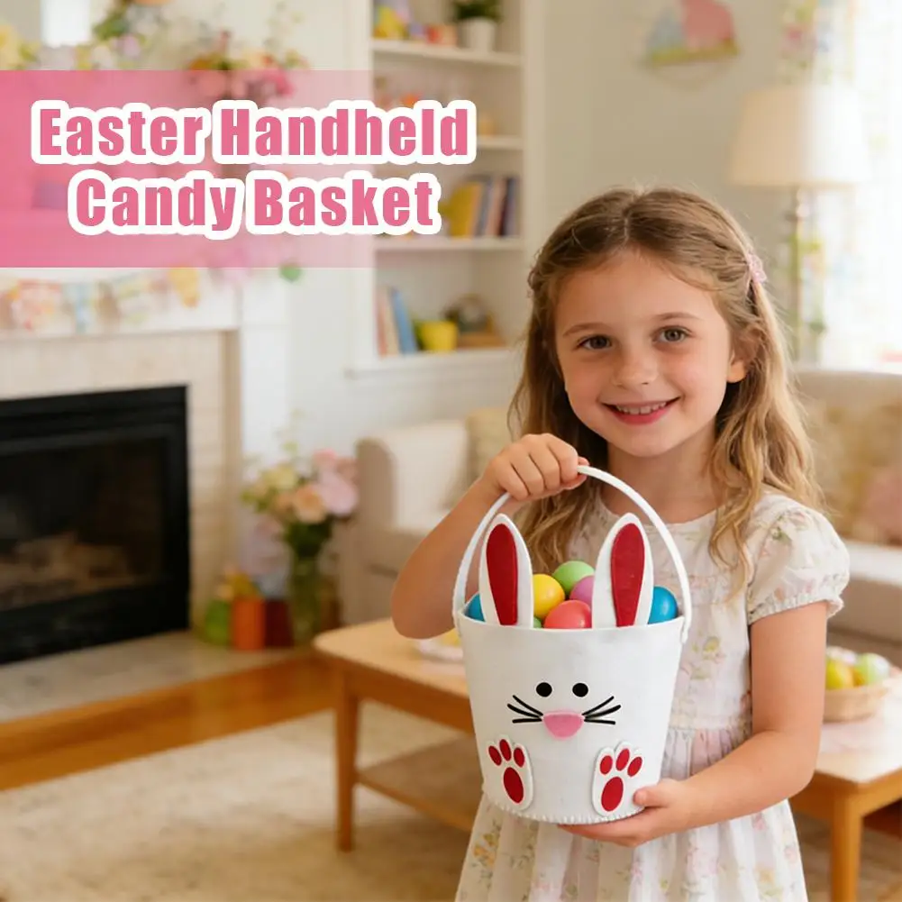 

Easter Decorations Non-woven Candy Bucket Rabbit Design Children Handbag Cute Portable Storage High-quality Creative Gift Bag