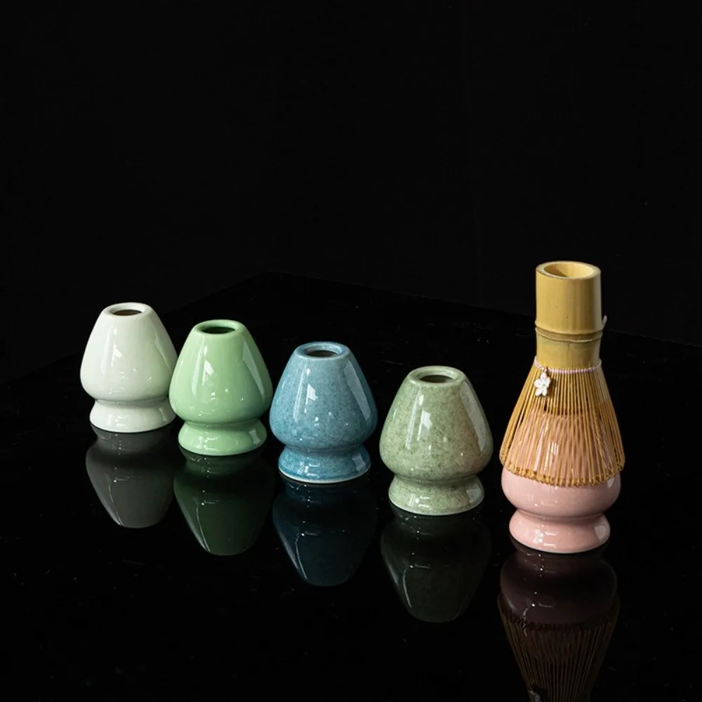 جديد وعاء ماتشا من السيراميك زهرة مع صب صنبور ماتشا صنع عدة بلون قابلة لإعادة الاستخدام طقم شاي ياباني عشاق الشاي