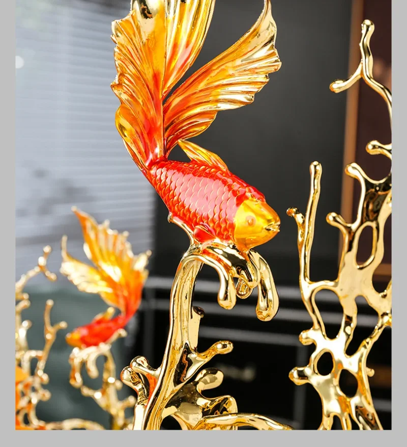 Chinese enamel crystal ornament, high-end home light luxury decoration