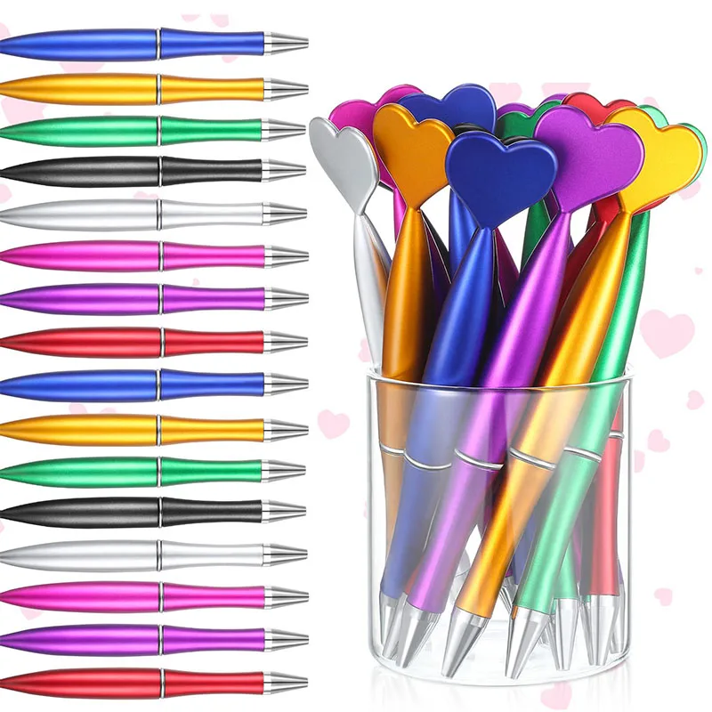 

40Pcs Heart Shaped Ballpoint Pens Novelty Gel Ink Pens For Student Teacher Office School Home Supplies Party Favors Gifts