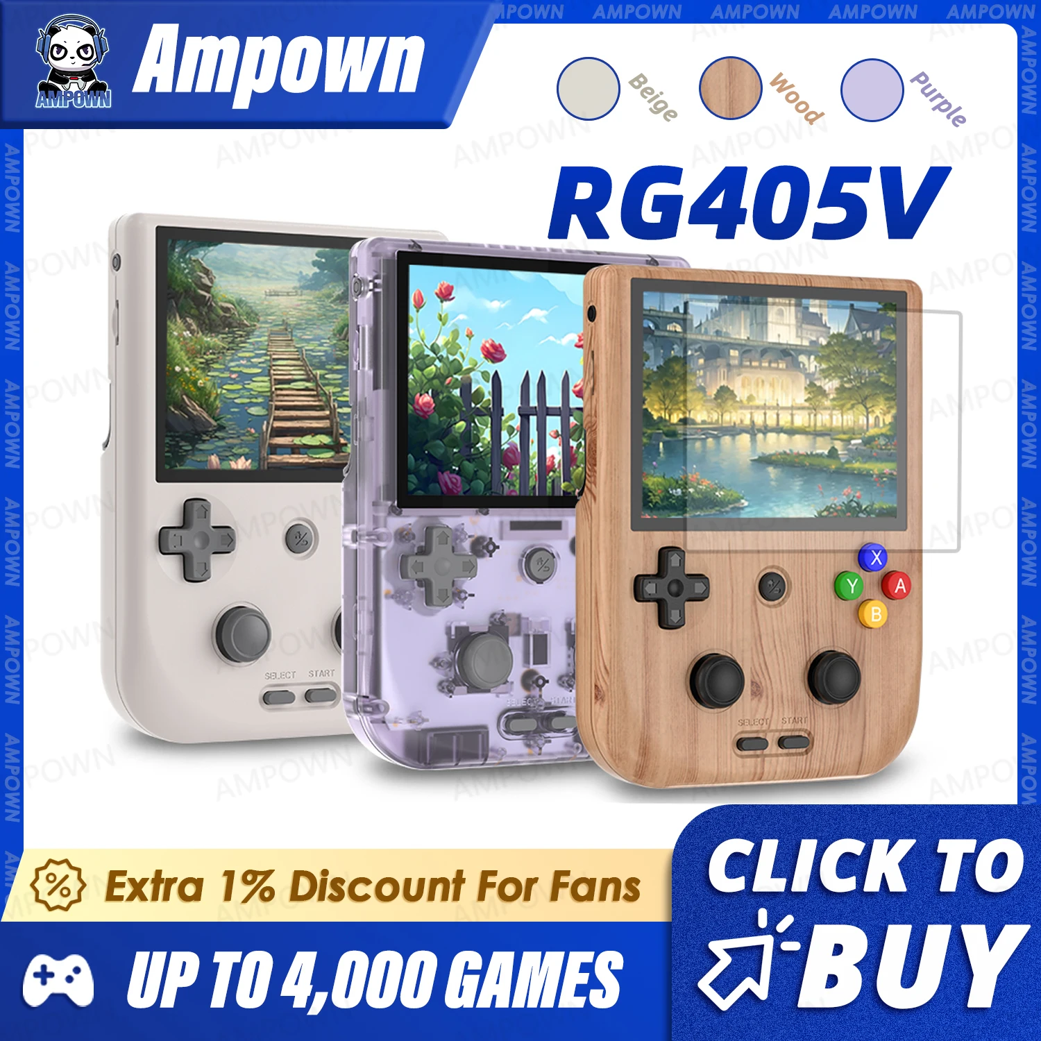 Anbernic RG405V Handheld Game Console 4’’ Touch Screen Android12 Somatosensory Gyroscope Streaming Retro Game Console Kid's Gift