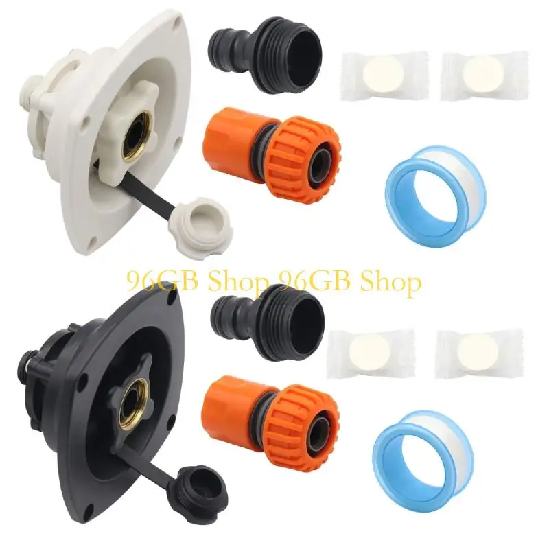 

96GB Motorhome Water System Quick Connection Fittings Anti Leakage Brass Threaded Adapters Heavy Duty PP Material For Camping