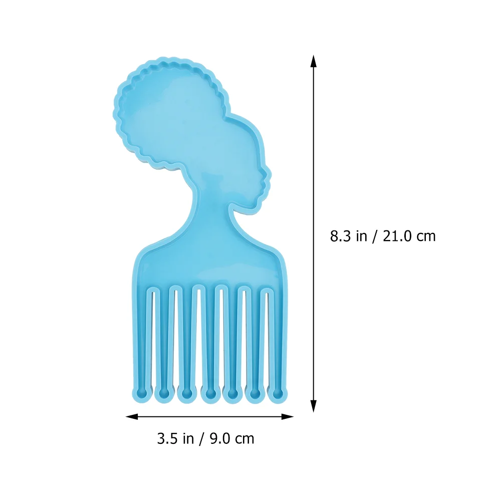 2 Pcs Comb Silicone Mold Reverse Mould Human Head Afro Silica Gel Manual DIY Die