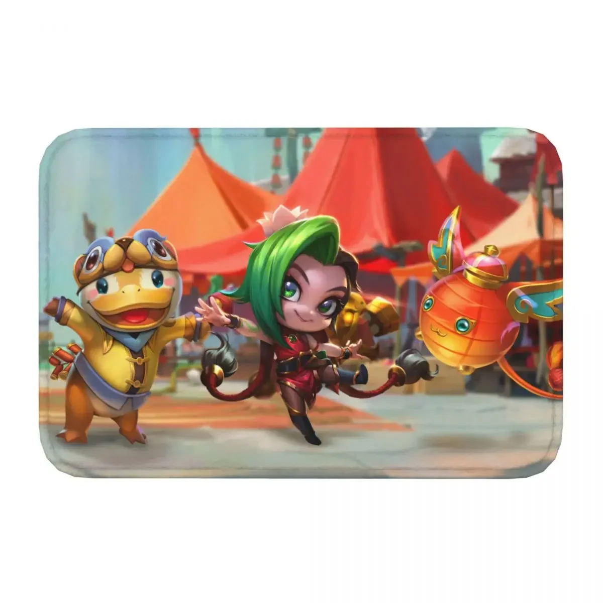 League of Legends LOL Teamfight Tactics Game Non-Slip Carpet Tft Firecracker Chibi Jinx Doormat Bedroom Kitchen Mat Home Rug