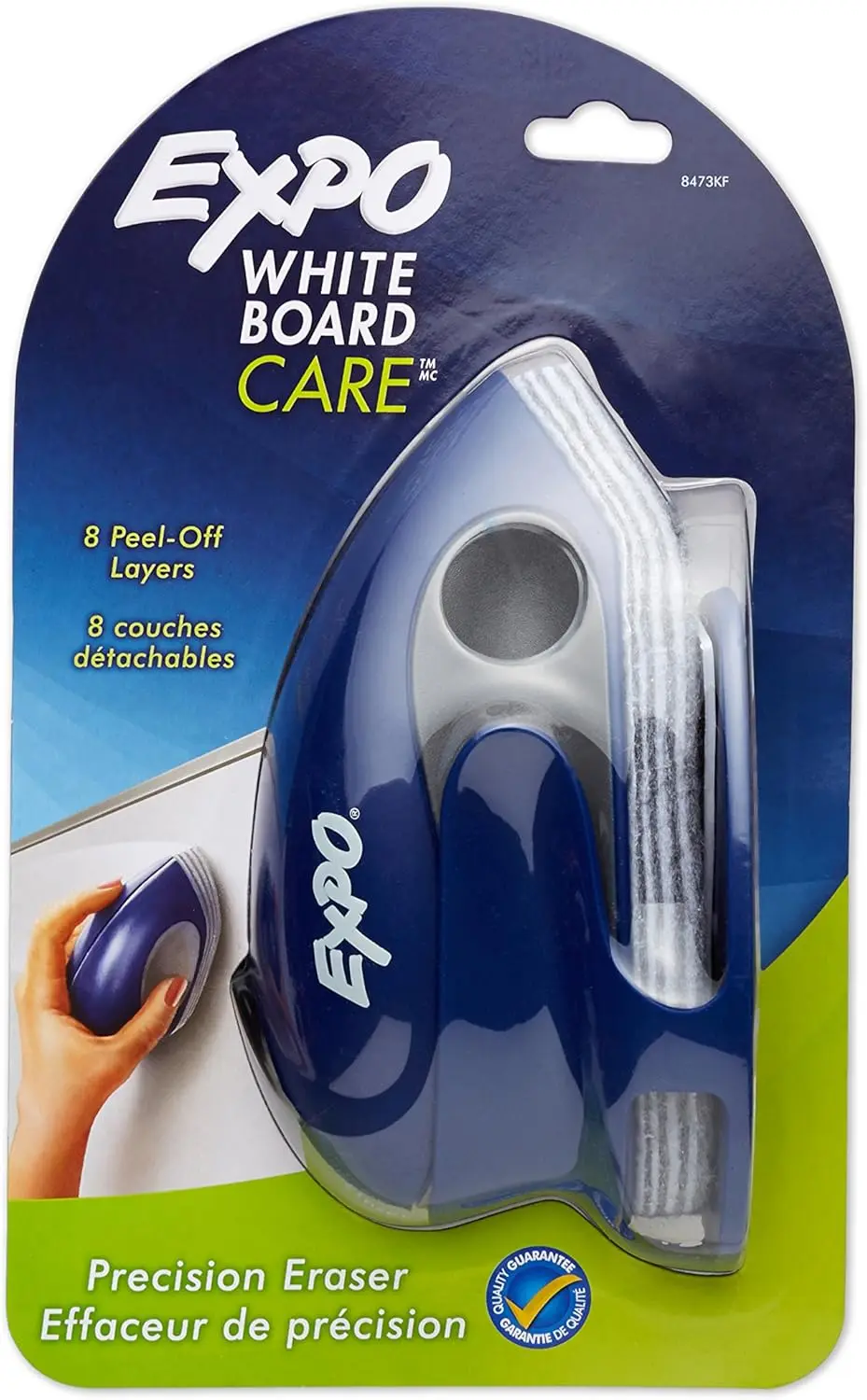 

Precision Whiteboard Eraser, 8 Peel-Off Layers, Docking Station, Office School Classroom Essential