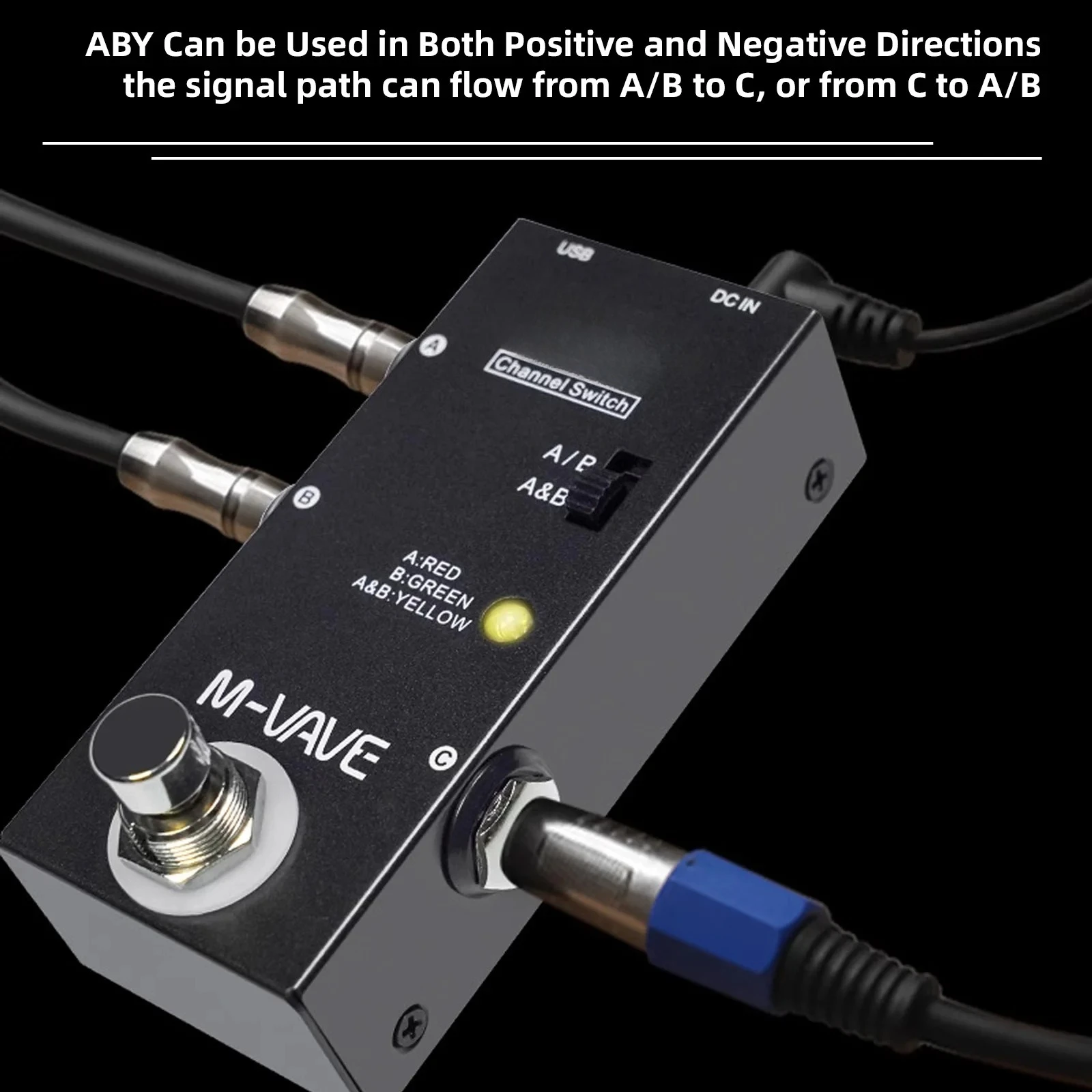 M-VAVE ABY Line Selector AB Switch Mini Guitar Effect Pedal True Bypass Guitar Bass Pedal AB Box - ABY Channel Switch Accessorie