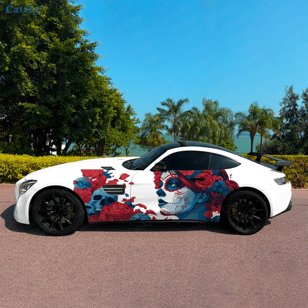 

Colorful Skull Queen Car Vinyl Wraps Decal Self-adhesive PVC Sticker Suitable for Trucks SUV Decoration Auto Accessories Gift