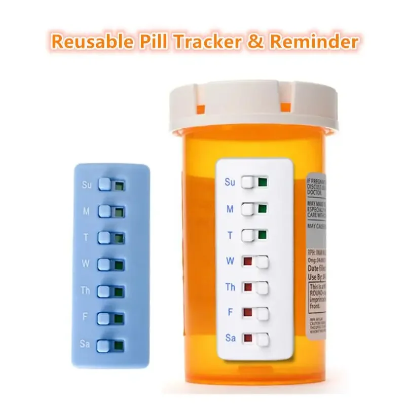 10PCS Medication Tracker & Color-Coded Reminder System Pill Organizer Attach To Vitamin Bottles Medication Schedule Tracker