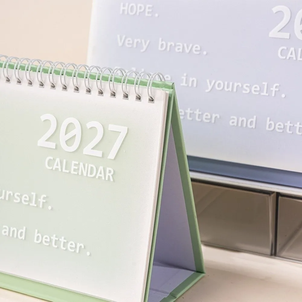 Yearly Agenda 2027 Desk Calendar Daily Schedule Thick Paper Planning Desk Calendar Memorandum Book Spiral Binding