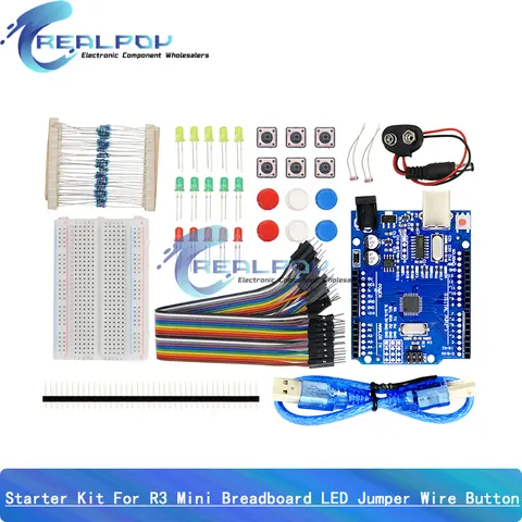 Starter Kit For UNO-R3 Mini Breadboard LED Jumper Wire Button For Arduino Diy Kit School Education Lab