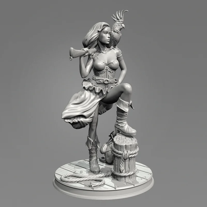 

38mm 50mm 75mm Resin Model Figure Caribbean Warrior Gk Micro Miniature 3d Printed White Model Toy Unassembled And Unpainted Kit
