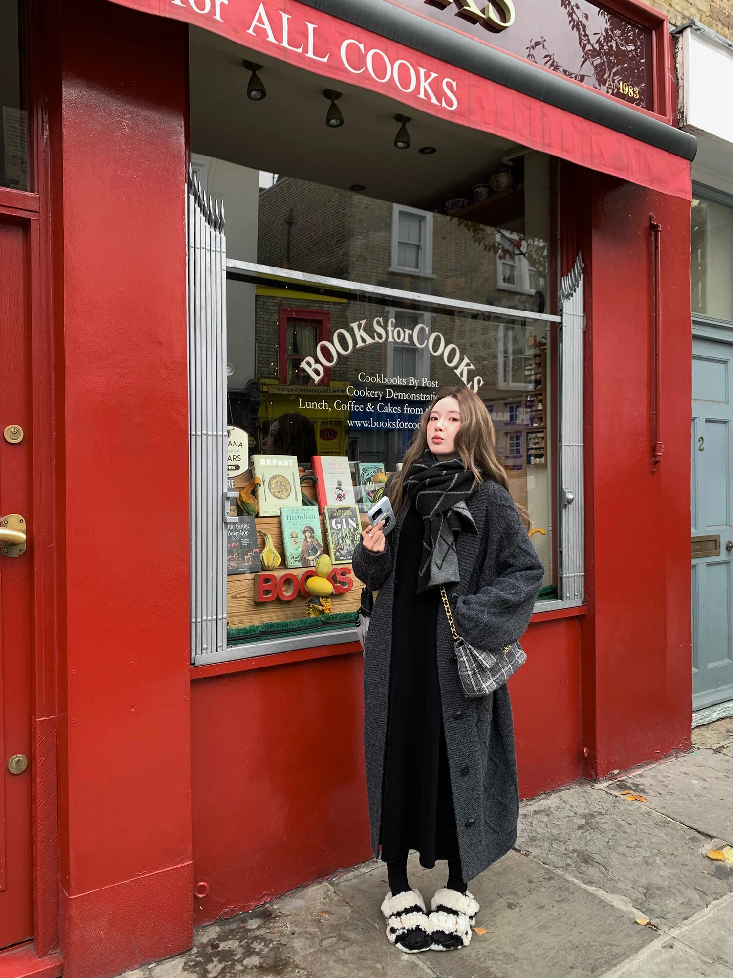 

Вязаное пальто-кардиган PPLAND с V-образным вырезом, с цветочной вышивкой, свободного кроя, средней длины, зимняя верхняя одежда для женщин