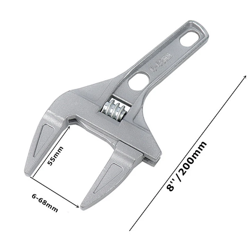 Llave ajustable de apertura, herramientas manuales de reparación de tuberías de drenaje de calefacción, llave multifuncional, 6-68mm, 1 unidad