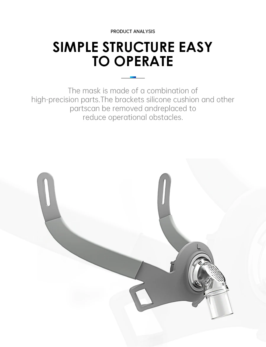 BMC CPAP Nasal Mask Full Face Mask With Tube Adjustable Strap Respirator For Travel CPAP Machine Anti Snoring Stopper Solution