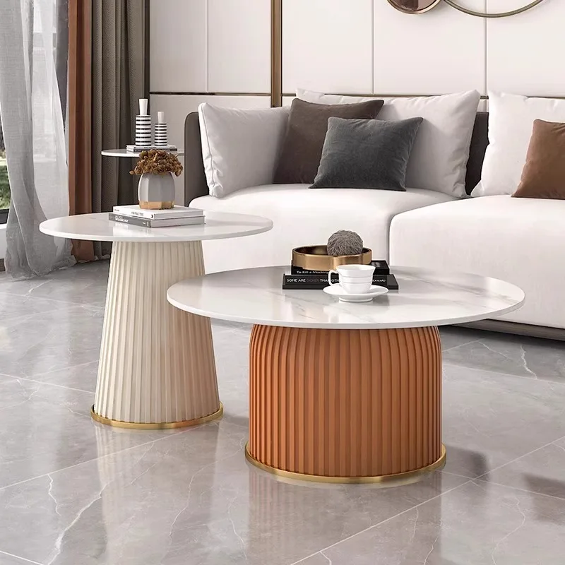 

Northern Europe Coffee Tables Design Round Authentic Luxury Coffee Tables Glam White Table Basse De Salon Home Decoretion