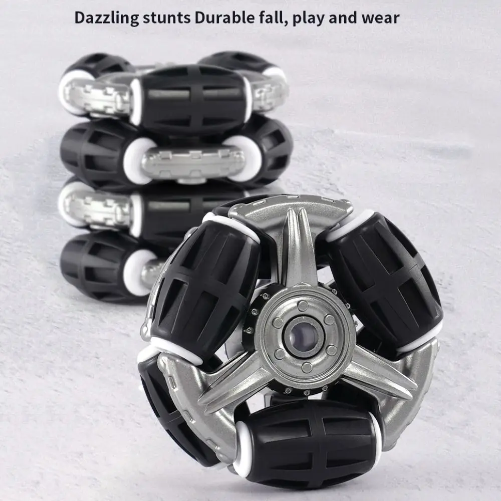 Creative Plastic RC AI Robot Silver Eight Wheeled Stunt Drift Robot Dog Remote Control Robot Children's Gift