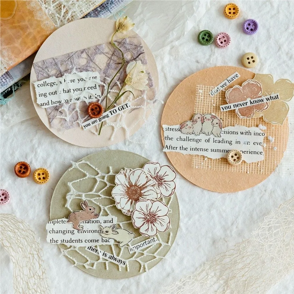 26pcs DIY Photo Album Vintage DIY Scrapbooking Paper Mixed Retro Lace Material Paper DIY Handmade Paper Collage Making
