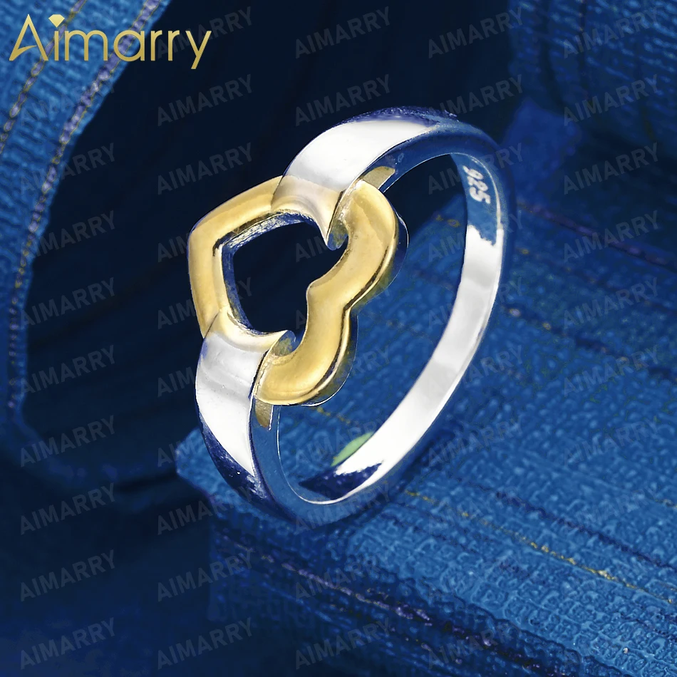 925 Sterling Silver 7-10# Simple Hollow Heart-shaped Luxury Ring for Women's Banquets and Weddings High-quality Fashion Jewelry