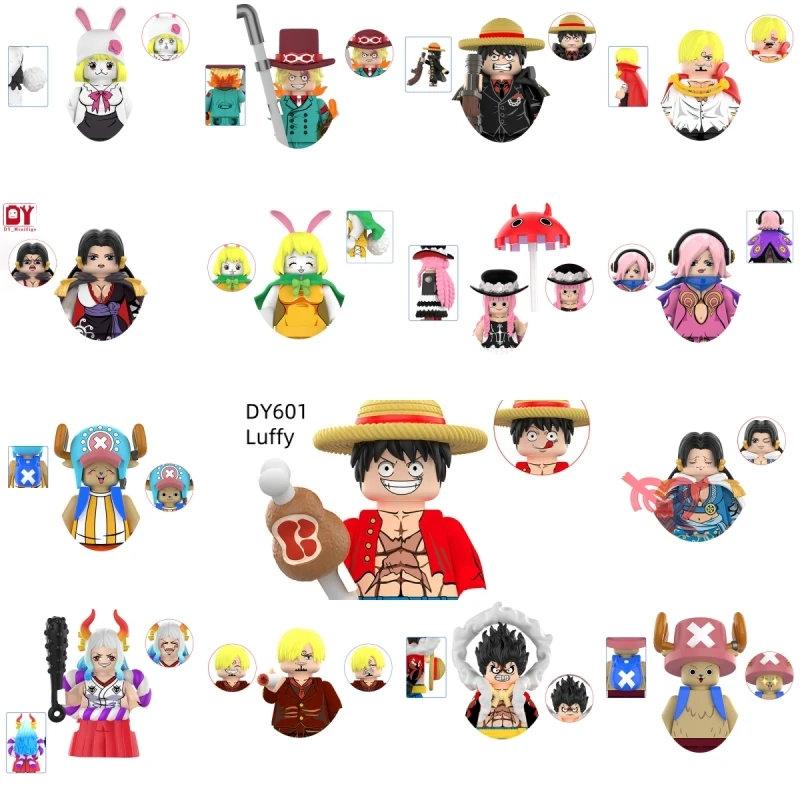 

Luffy Zorro Sanji Sabo Nico Tony Building Blocks Japan Anime Bricks Dolls Mini Action Toy Figures Assemble Blocks Children Gifts