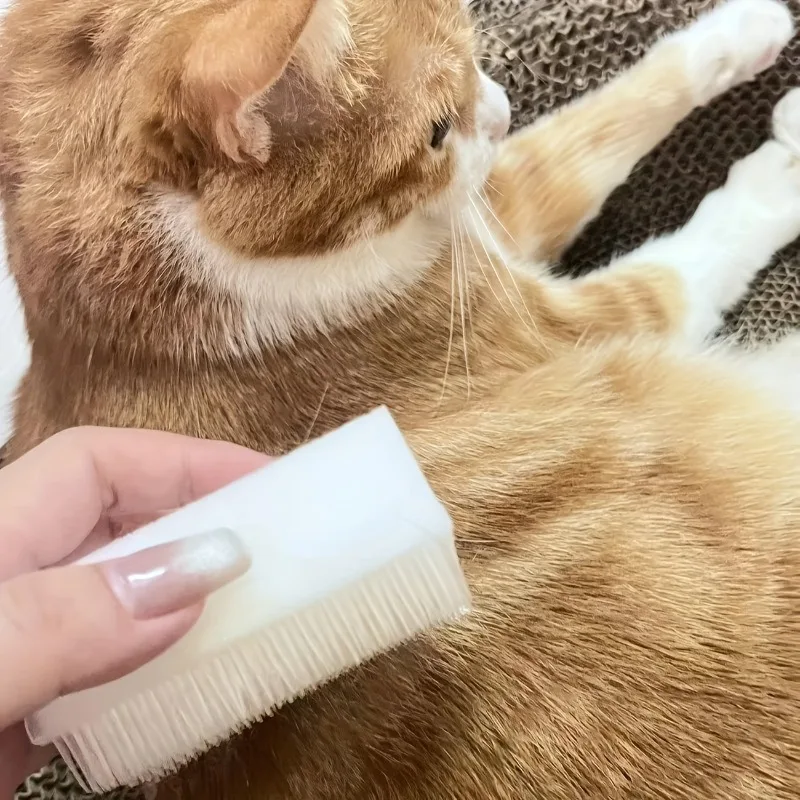 1PCS Cat Dog Massage Brush Pet Special Brush Multifunctional Dust Removal Sponge Cleaning Brush Simulated Cat Tongue Comb