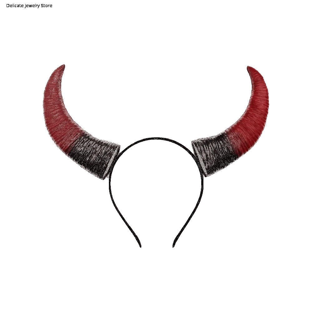 Gothic Demon Horns Headwear Dark Style Cosplay Halloween Devil Headband Decorative Headdress Cow Horn Hair Hoop Carnival Party