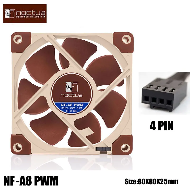 Noctua NF-A8  8cm Fan High Quality Fan/3/4pin/Intelligent Temperature Control/CPU Fan Silent, High Air Pressure Fan