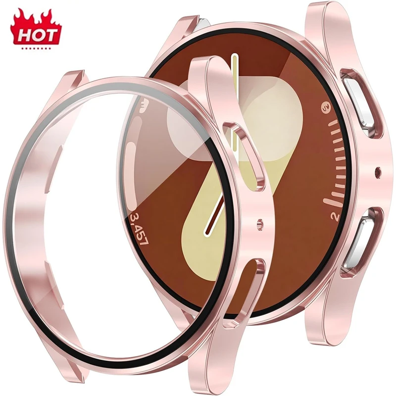Screen Protector Case for Samsung Galaxy Watch 7 6 5 4 44mm 40mm Matte Hard PC Case+Tempered Glass Full Protective Cover Bumper