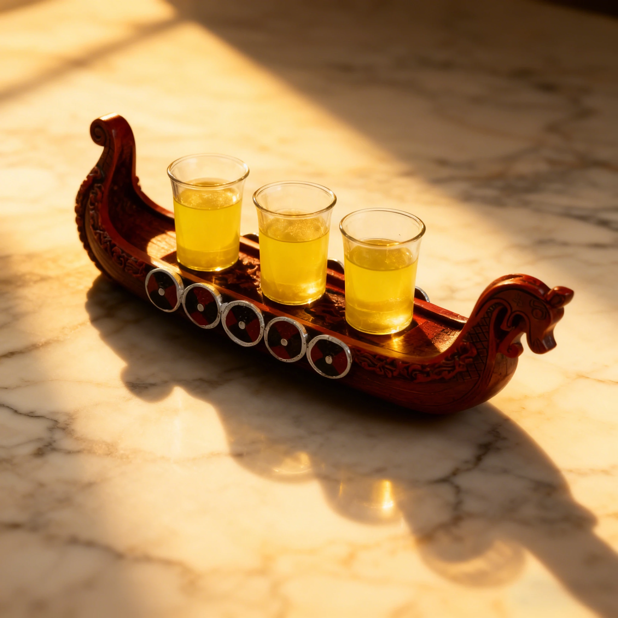 Viking Pirate Ship Shot Glass Set - Nordic Medieval Personalized Fun Bar Vodka Small Glasses Unique Liquor Drinkware.