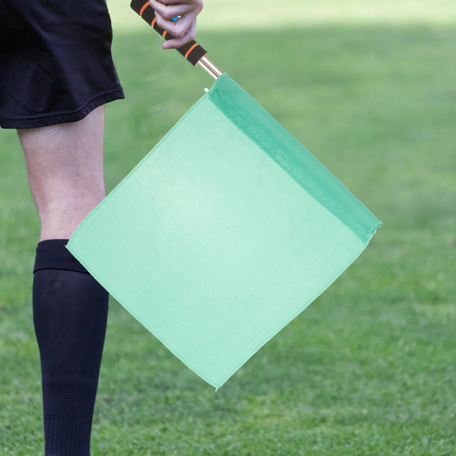 

2pcs Referee Lightweight Handheld For Soccer Rugby Field Hockey Racing Match Conducting Flags Non-Slip Grip