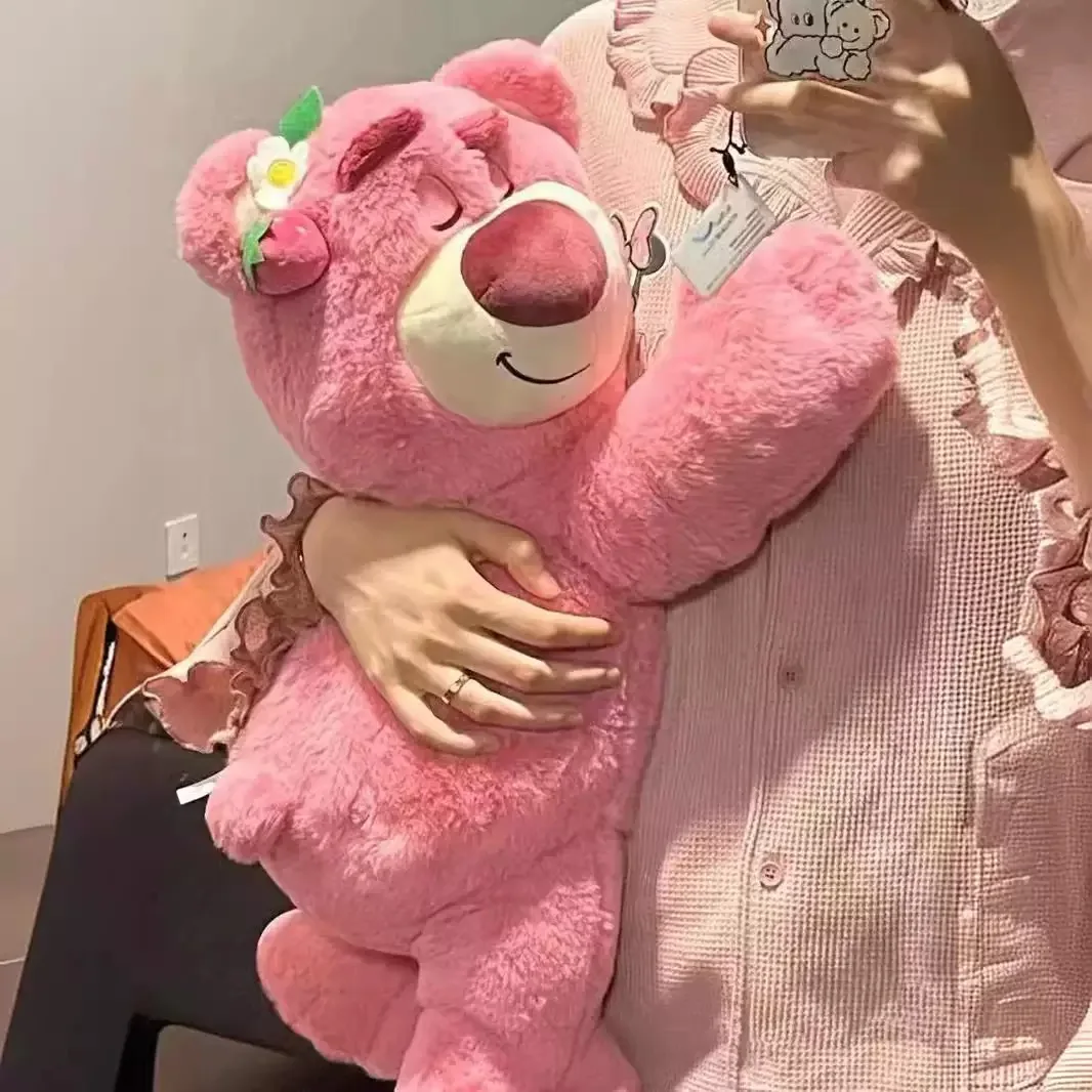 

MINISO Toy Story Lotso Cute Bear Strawberry Sofa Plush Pillow Stuffed Toys Children Girls Friends Festivals Birthday Gift 50cm