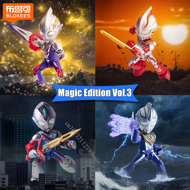 

Original Blokees Ultraman Action Figure Magic Edition Vol.3 Toys Trigger Agul V2 Ultraman Decker Ultraman Mebius Assembly Model