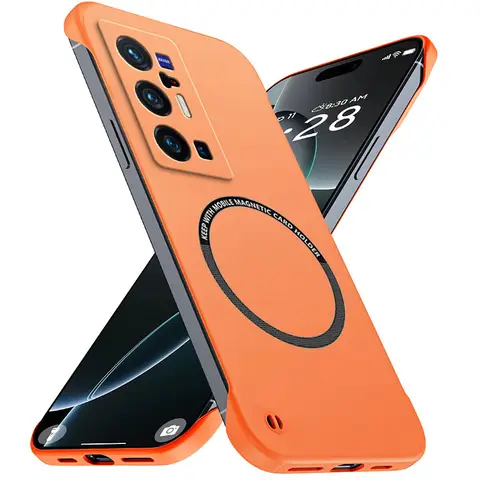 Magnetic Slim for VIVO X70 X60 Pro Plus VIVOX70 X70Pro+ Frameless Phone Cases Matte Anti-Scratch Hard PC Cover Shockproof Armor