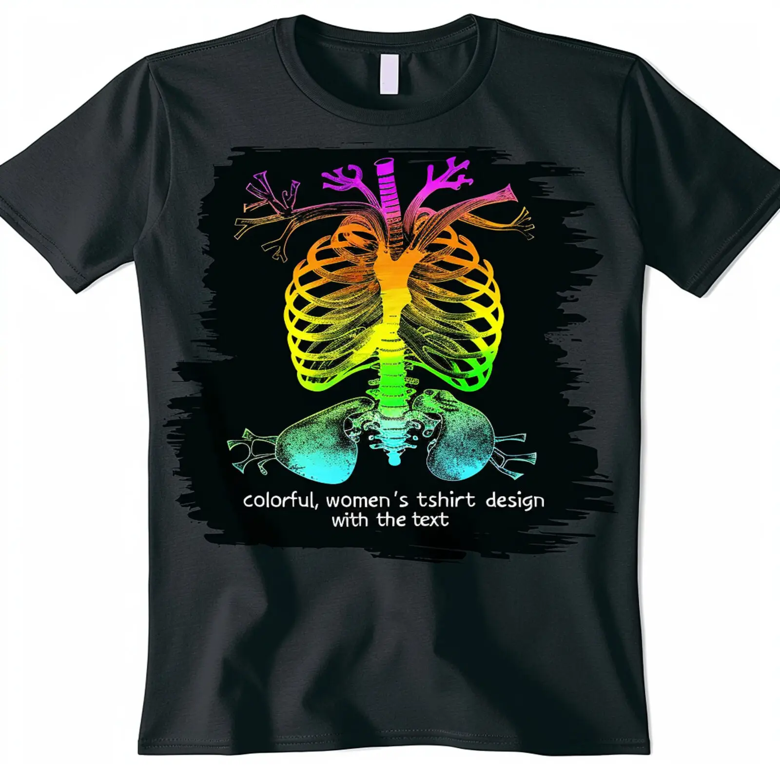 Radiology Rainbow Heart XRay Women's TShirt Modern Art Design for Professionals