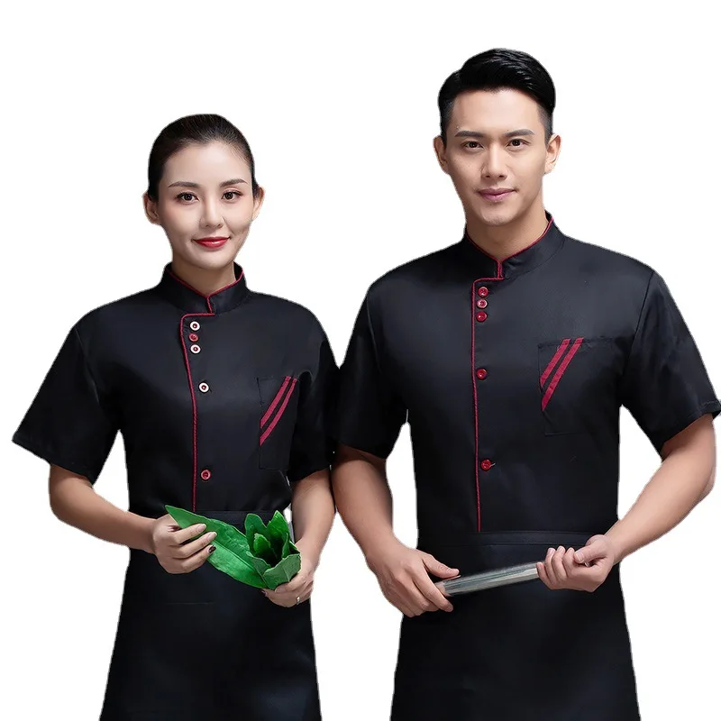 Uniforme de chef respirant d'été pour hommes et femmes, uniforme de travail, chemise avec nom brodé et logo imprimé, veste JxRestaurant Cake Shop Kitchen