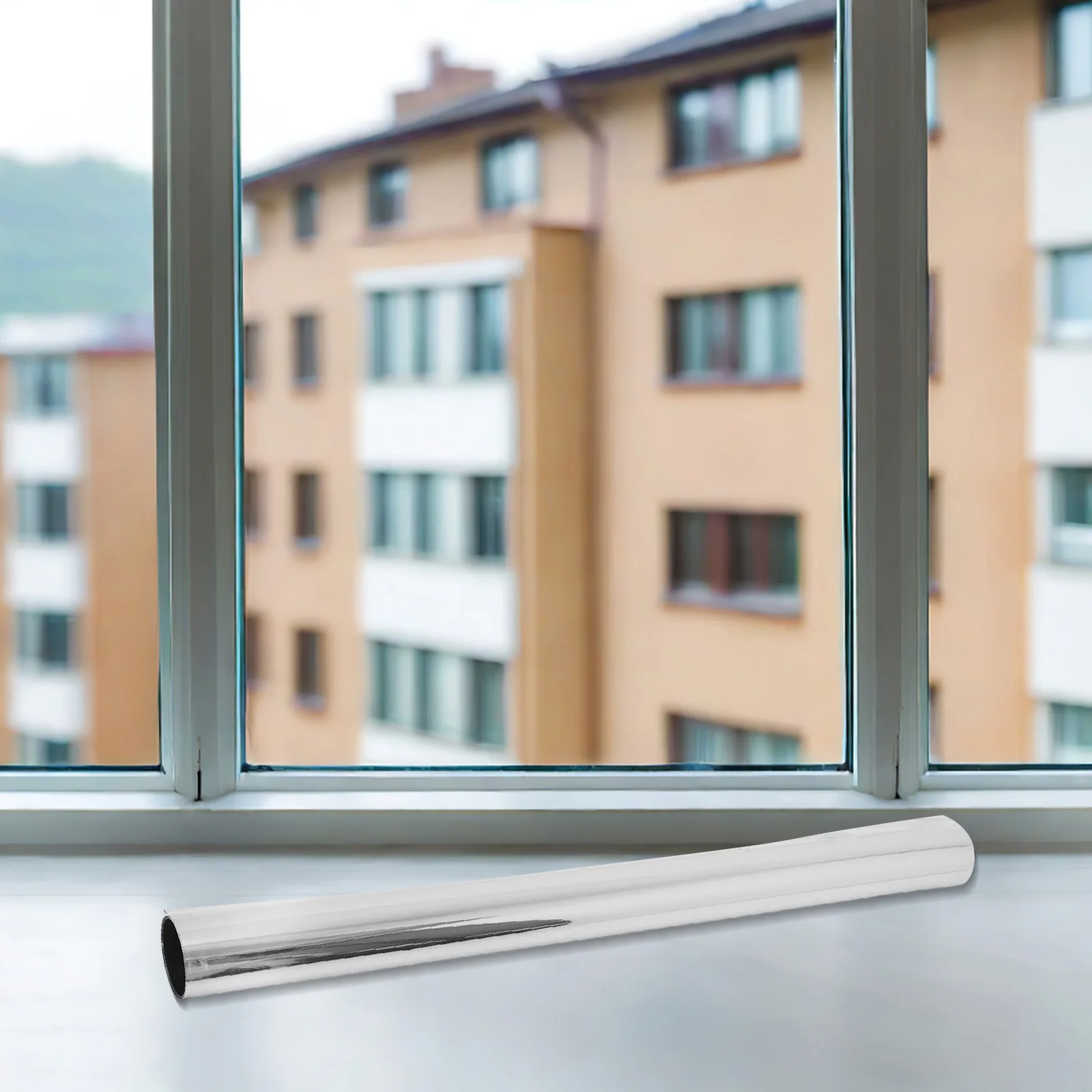 لفة واحدة من فيلم النوافذ للخصوصية أحادي الاتجاه 50 سم × 2 متر، طلاء زجاجي عاكس فضي للمنزل والمكتب، خصوصية نهارية، مضاد للأشعة فوق البنفسجية، تحكم في الحرارة، ذاتي اللصق