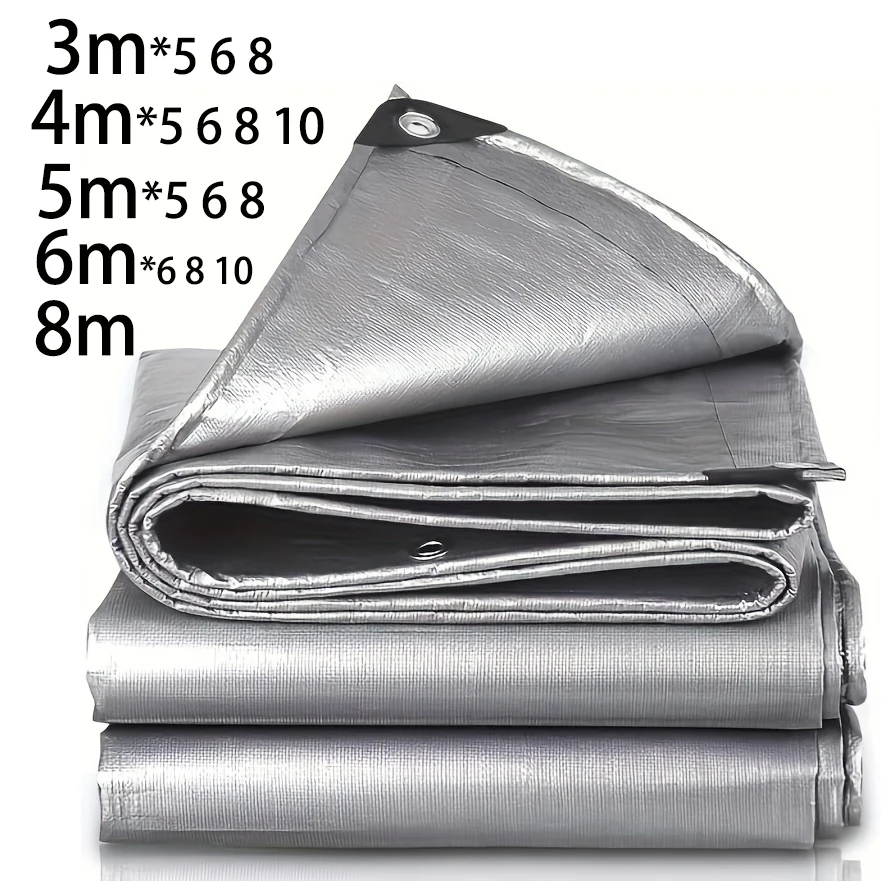 

Large Tarpaulin 3mx5 6 8 4x4 5 6 8 10 12 20m 5*5 6x6 Camp Tarp Waterproof Silver Rain Cover Sun Shade Tent Awning Outdoor Canopy