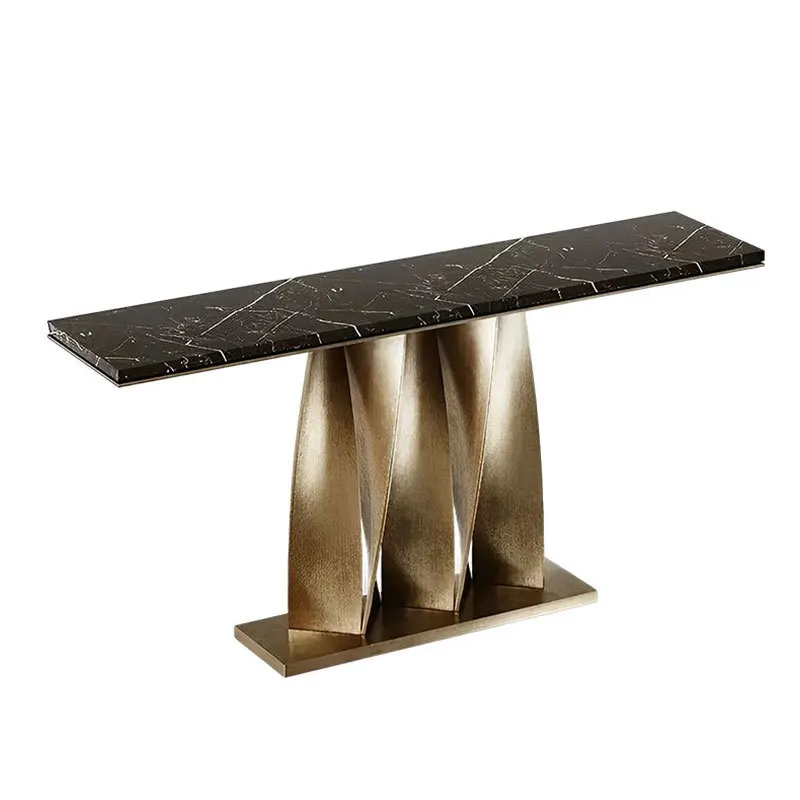 

Italian light luxury stainless steel strip Entrance Corridor Wall Strip High-end Modern Marble End View Platform