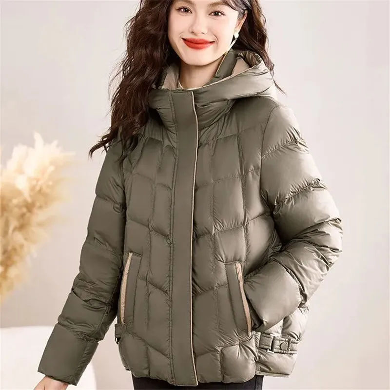 

Winter Parkas Short Down Cotton Jacket Women New Fashion Hooded Female Windproof Overcoat Clothes Thick Warm Padded Coat B1427