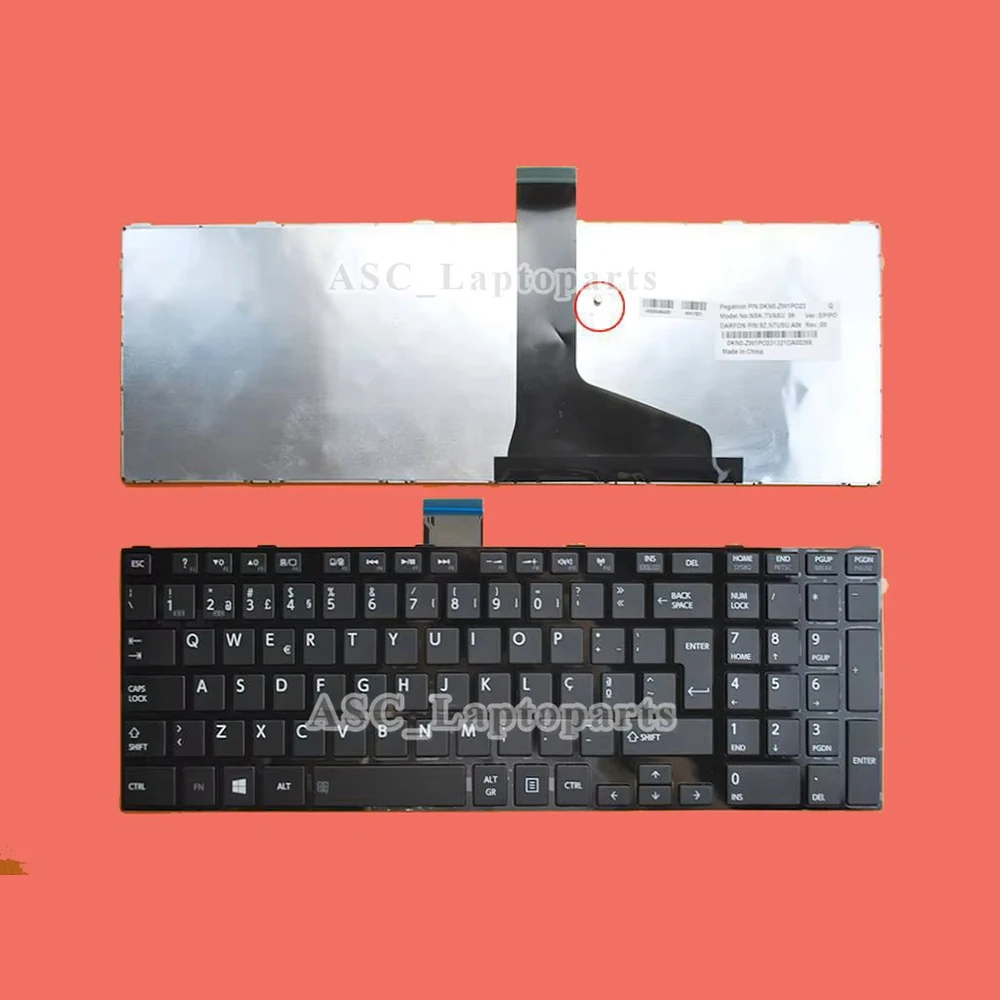Nowa portugalska klawiatura Teclado dla TOSHIBA Satellite C850 C850D C855 C855D C850D-125 C870 C870D C875 C875D czarna ramka