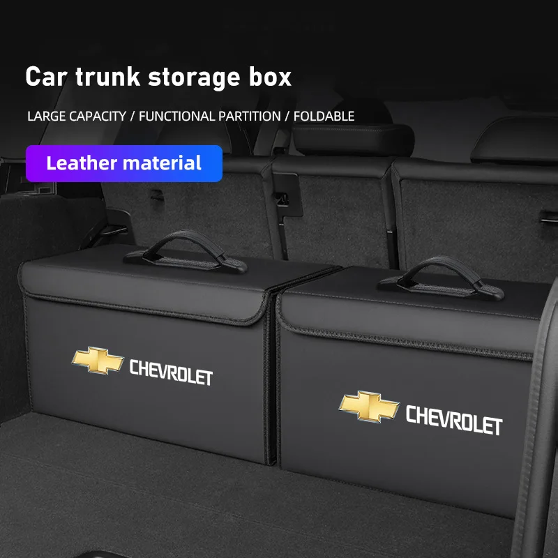

Car Trunk Leather Storage Box Auto Interior Organizer Accessories For Chevrolet Corvette Montana TrailBlazer Silverado Traverse