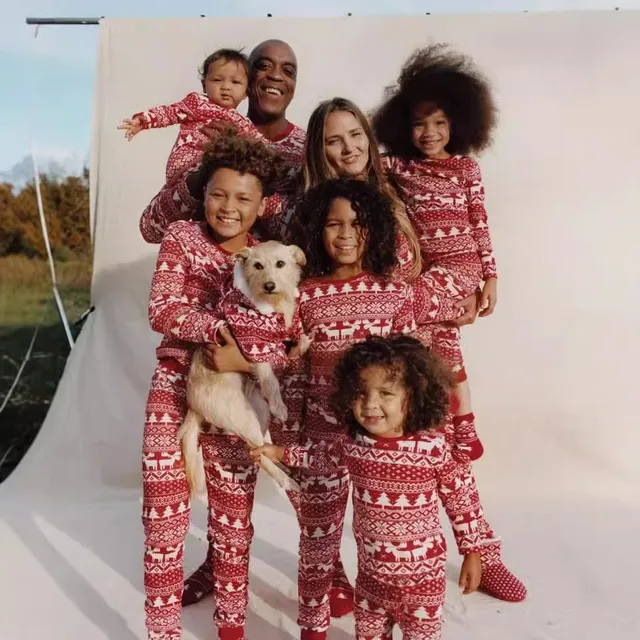 Christmas Family Matching Pajamas Outfits Set Classic Elk Red Print Adult Dad Father Mother Kids Sleepwear Baby Boy Girl Clothes 5 Christmas Family Matching Pajamas Outfits Set Classic Elk Red Print Adult Dad Father Mother Kids Sleepwear Baby Boy Girl Clothes 5