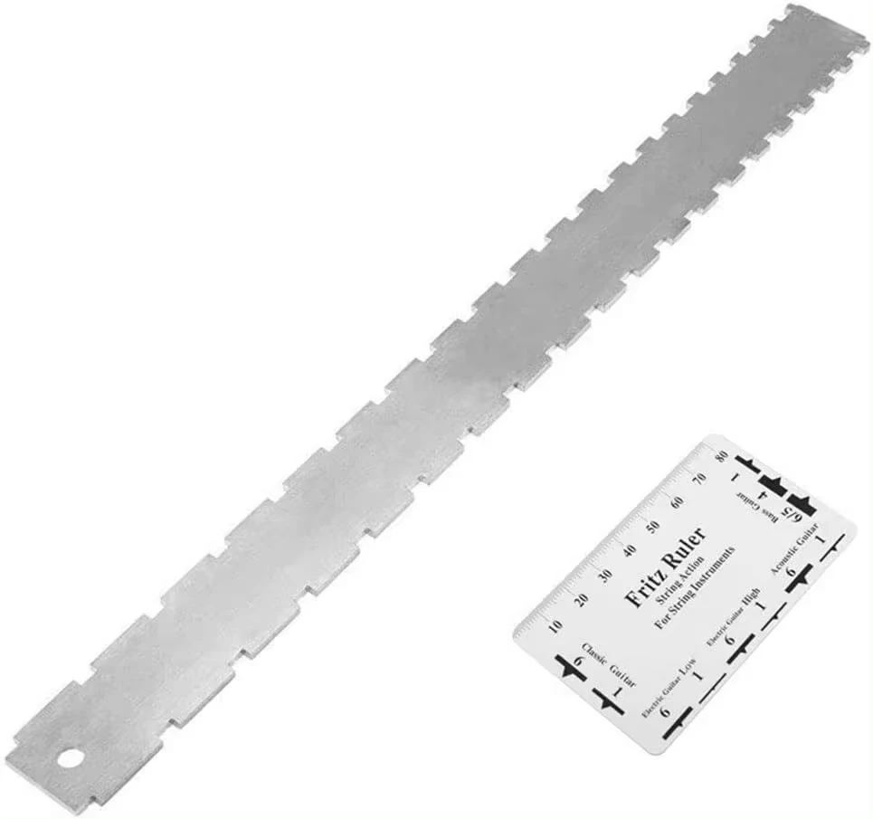 Guitar Neck Notched Straight Edge Luthiers Tool with String Action Ruler Gauge For Gibson For Fender Electric Guitar