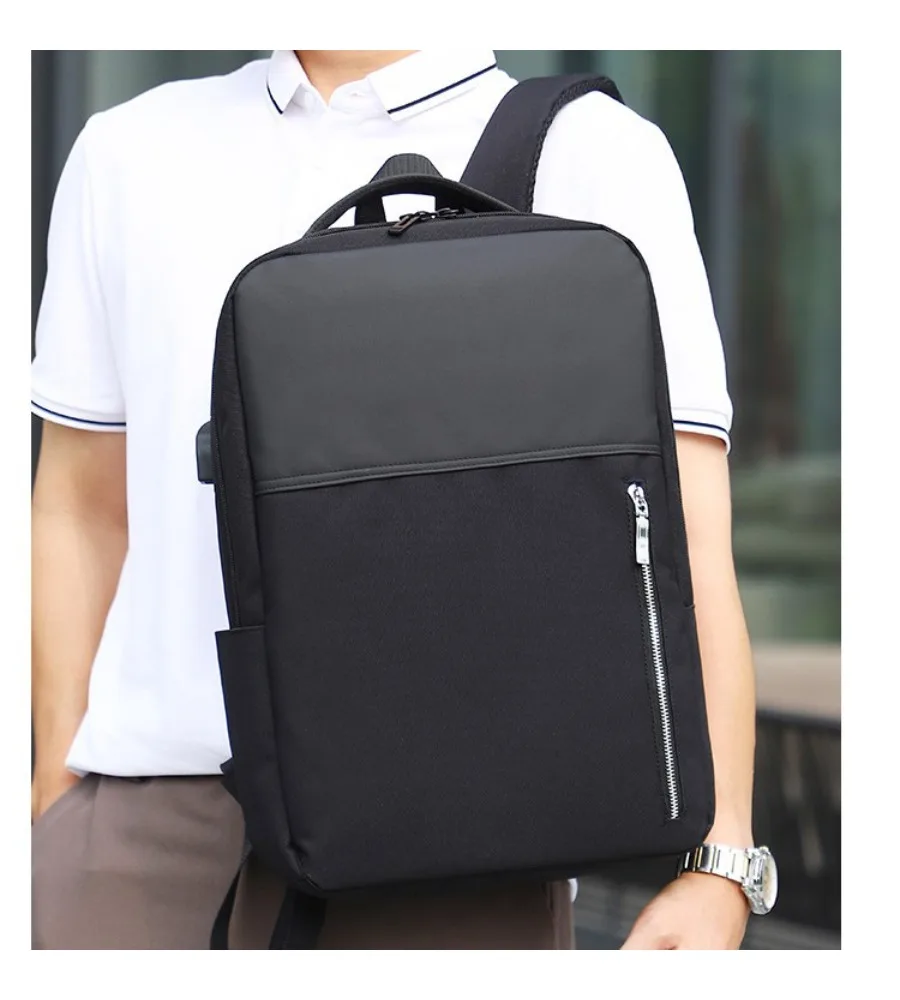 Business Backpack Men's Casual Simple Computer Bag Backpack Large Capacity USB Charging Travel